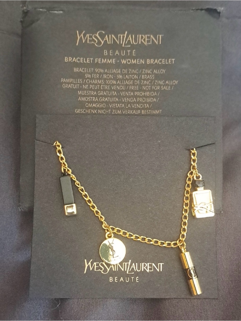 GWP- Yves Saint Laurent Beaute Gold Charm Bracelet